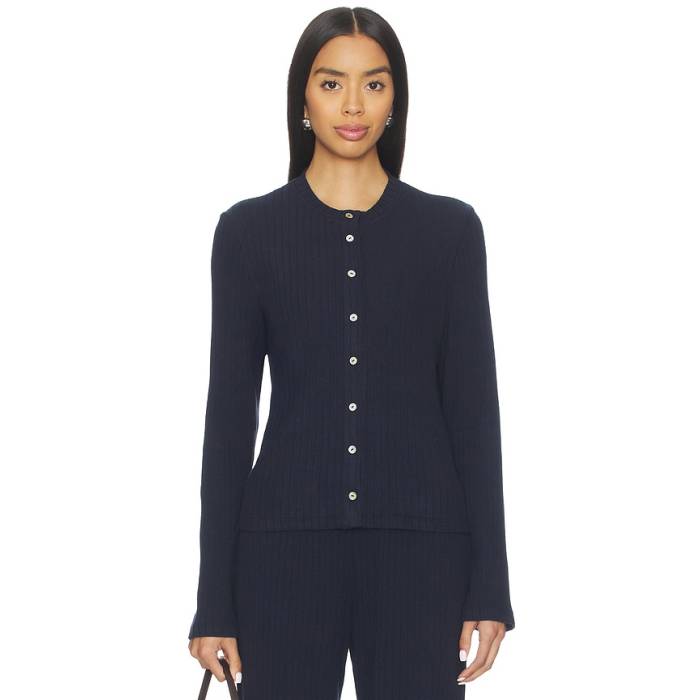 Donni. 【 The Sweater Rib Cardi Women Navy 】 調教師 レディース 紺色 米国海軍