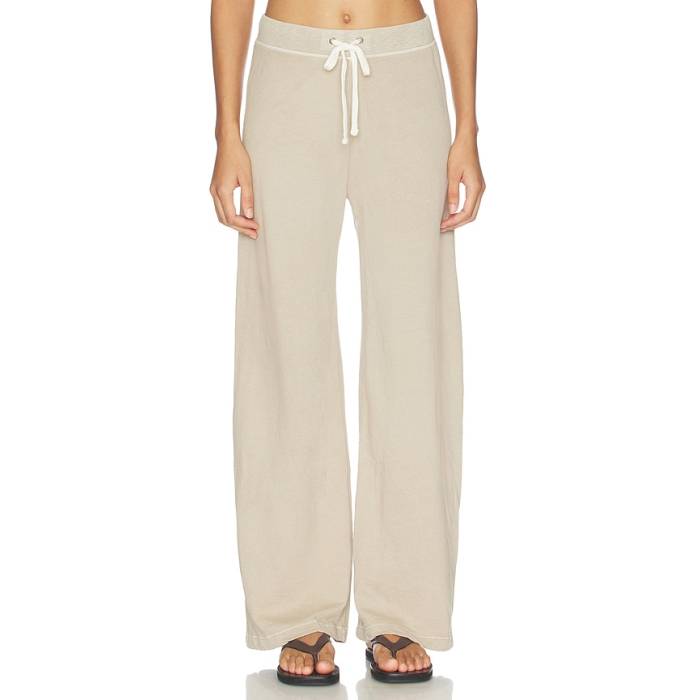 ジェームス がま口 James Perse 【 Wide Leg Sweatpant Women Light Khaki 】 レディース カーキ