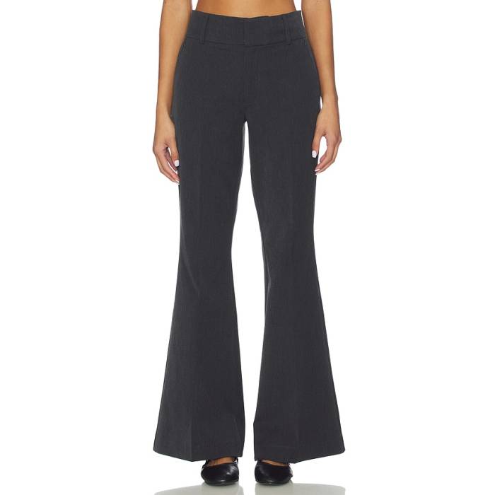 好ましいアメリカン Good American 【 Essential Suiting Flare Trousers Women Dark Heather Gray 】 レディース heather ギョリュウモドキ gray 薄墨色・薄墨色・薄墨色