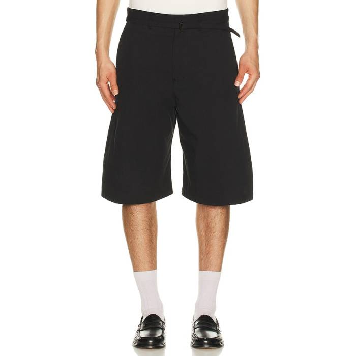 Le17Septembre 【 Belted Curved Shorts Men Black 】 ショーツ メンズ 黒色 ブラック｜スニケス