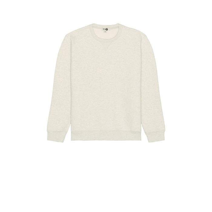 Barefoot Dreams 【 Fleece Crewneck Sweatshirt Men Heather Cream 】 フリース 汗水 調教師 メンズ heather ギョリュウモドキ 皮膚軟化剤