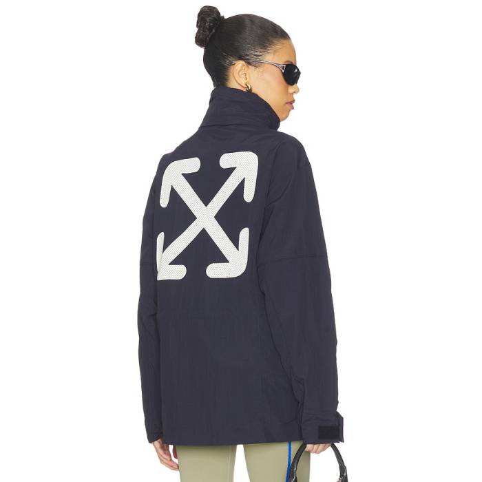 象牙色 Off-White 【 Active Double Arrow Ny Jacket Women Blue Iris 】 箭 Jacket 上衣 レディース 青味 青み