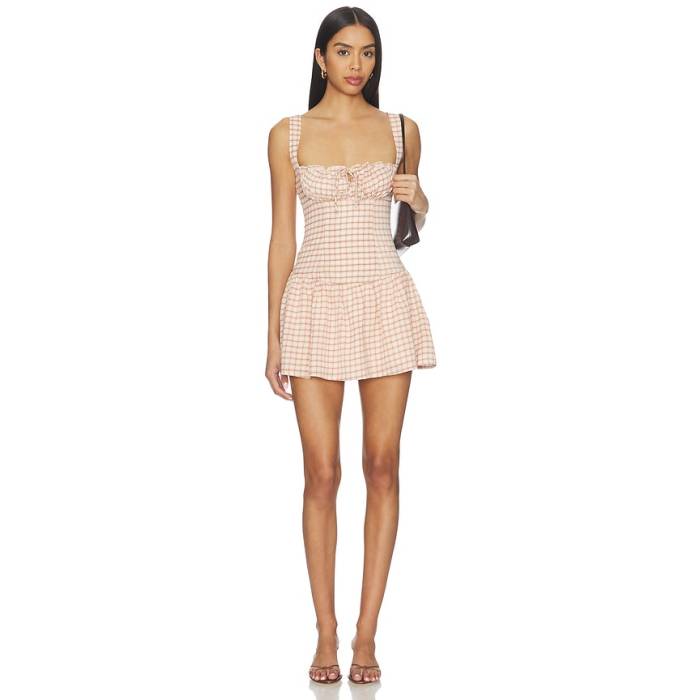 More To Come 【 Alore Mini Dress Women Brown Plaid 】 お召しもの レディース 赤銅色 赤銅色