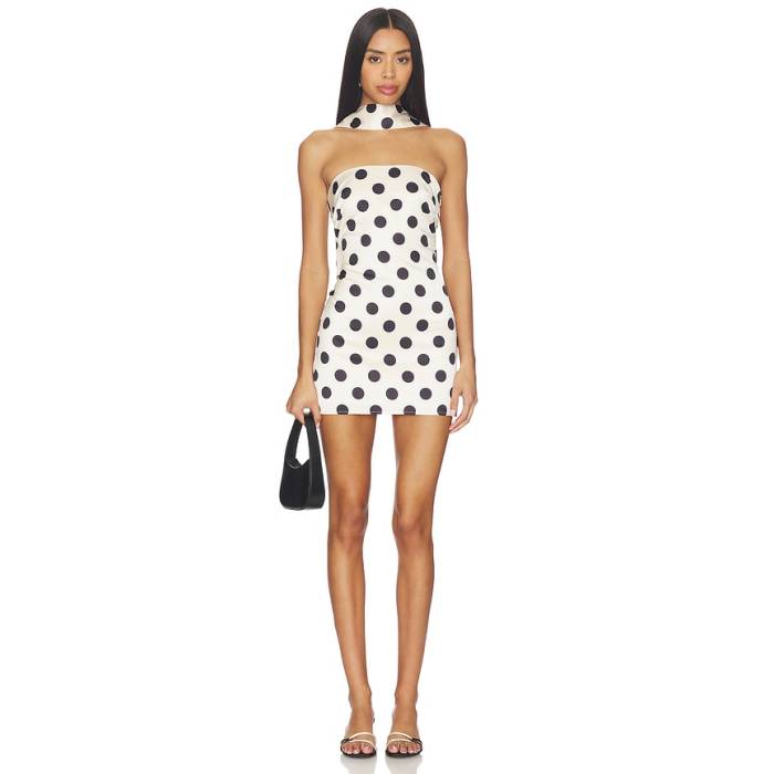 More To Come 【 Hartlen Strapless Mini Dress Women Nude Polka Dot 】 お召しもの レディース