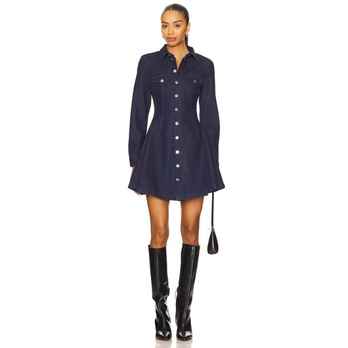 Marques \u0027 Almeida 【 Long Sleeve Mini Shirt Dress Women Blue 】 Sleeve 衣袂 御召しもの レディース 青碧 青碧