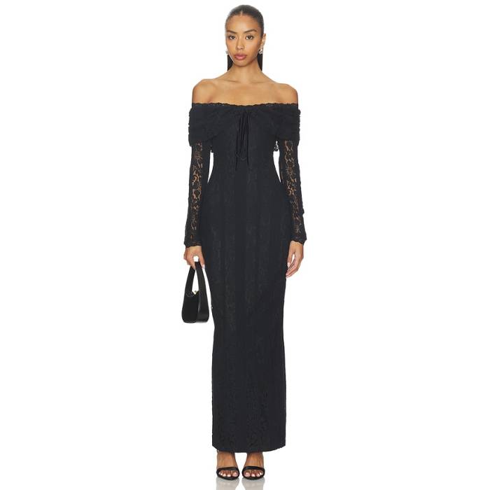 More To Come 【 Annabelle Off Shoulder Maxi Women Black 】 レディース 黒いこと 黒いこと