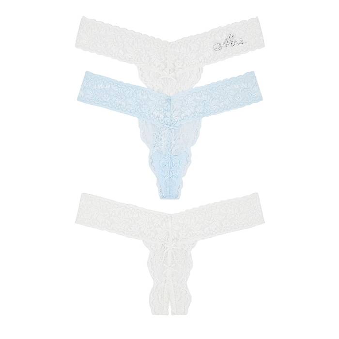 Privacy Please 【 Violet Thong 3 Pack Women White \u0026Amp; Blue 】 紫・相撲取り草 レディース 白いこと 白いこと 青碧 青碧