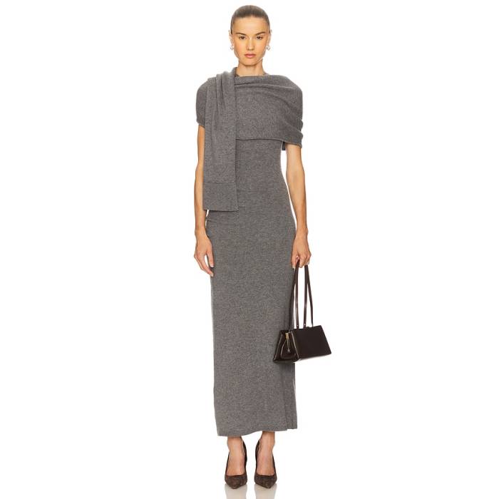 Simkhai 【 Hathaway Midi Dress Women Heather Grey 】 御召しもの レディース heather ギョリュウモドキ 薄墨色 薄墨色
