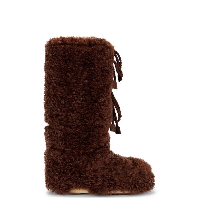 お月さまブーツ Moon Boot 【 Icon Curly Extra Boot Women Dark Brown 】 アイコン ブーツ レディース 赤銅色 赤銅色