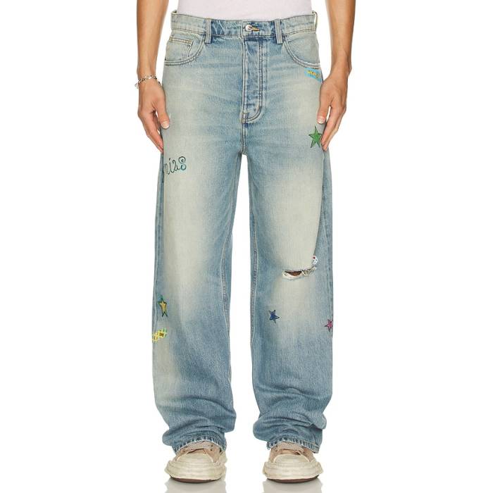 Nahmias 【 Bandaid Baggy Jeans Men Light Wash 】 ジーンズ メンズ|スニケス