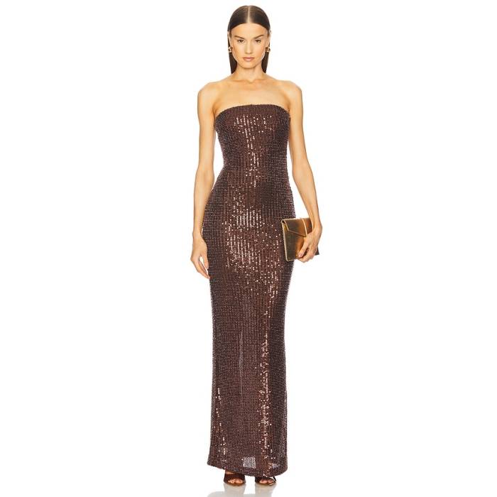 Michael Costello 【 X Revolve Saskia Gown Women Chocolate Brown 】 レディース 赤銅色 赤銅色