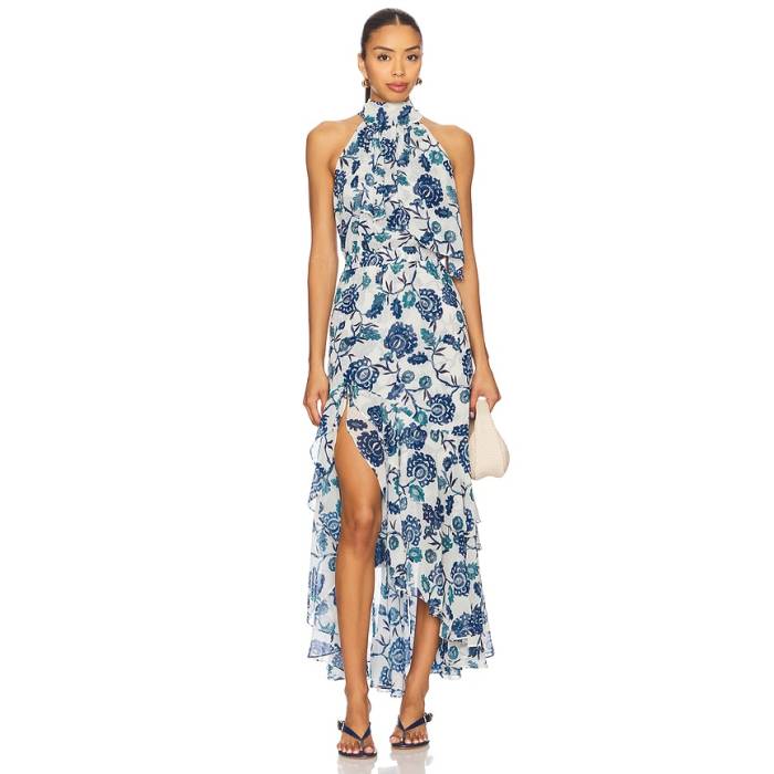 Misa Los Angeles 【 X Revolve X Revolve Aneva Dress Women Indigo Teal Blooms 】 ドレス レディース 藍色・インディゴ|スニケス