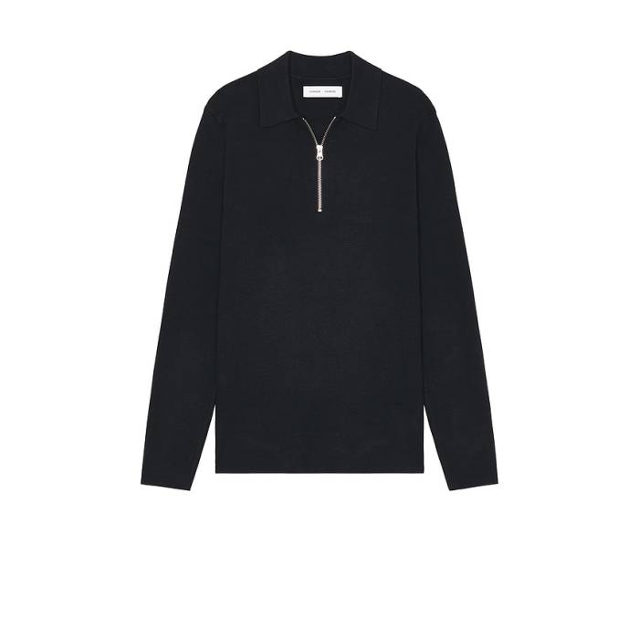 Samsoe Samsoe 【 Guna Half Zip Sweater Men Sky Captain 】 ハーフ トレーナー メンズ スカイ