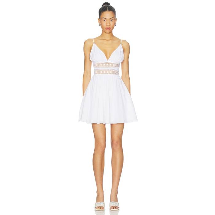 Poupette St Barth 【 Emilie Mini Dress Women Optic White Plain 】 お召しもの レディース 白いこと 白いこと