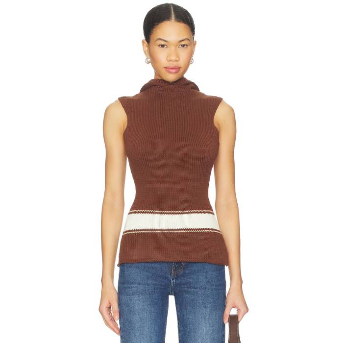 Yellow The Label 【 Louis Knit Tank Top Women Chocolate 】 編み物 貯蔵タンクいの一番 レディース