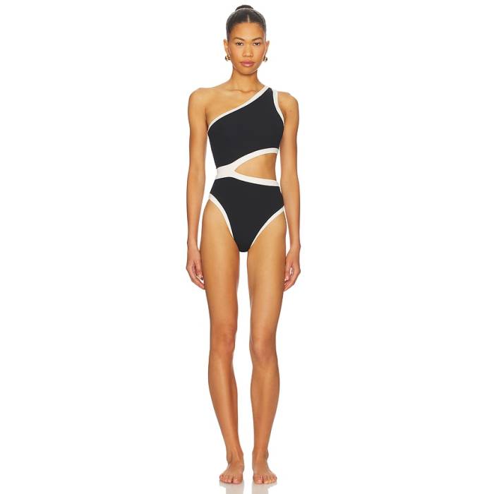 Lspace 【 Loren One Piece Women Black \u0026Amp; Cream 】 レディース 黒いこと 黒いこと 皮膚軟化剤