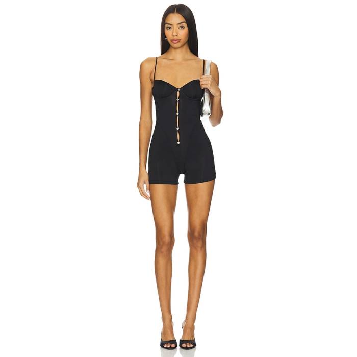 Poster Girl 【 Sheer Gloss Romper Women Black 】 ロンパース レディース 黒いこと 黒いこと