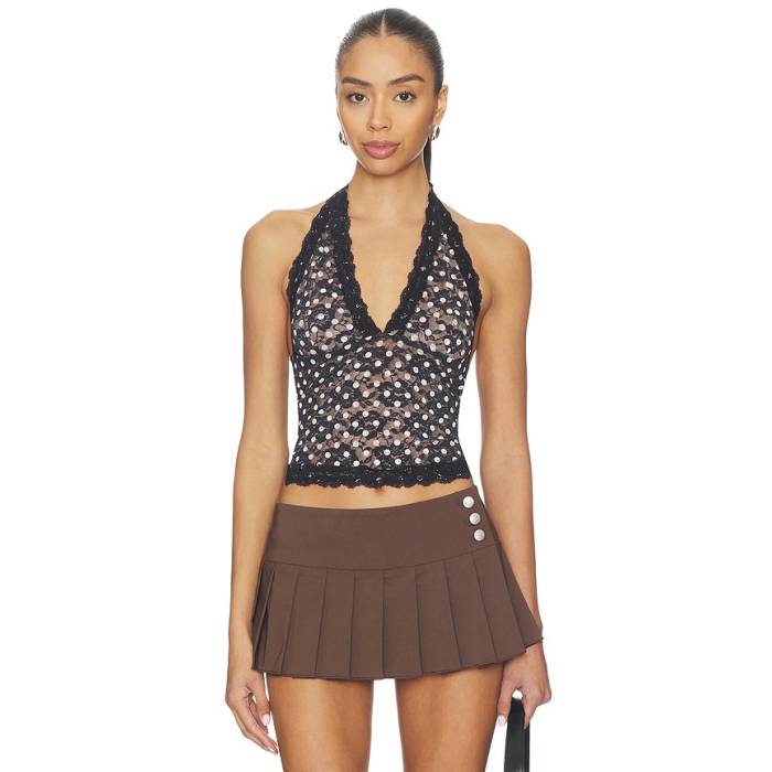 I.am.gia 【 Gem Halter Top Women Black Polka Dot 】 レディース 黒色 ブラック
