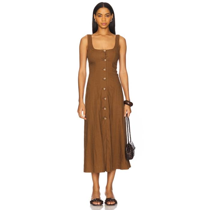 Tularosa 【 Carley Midi Dress Women Espresso 】 御召しもの レディース