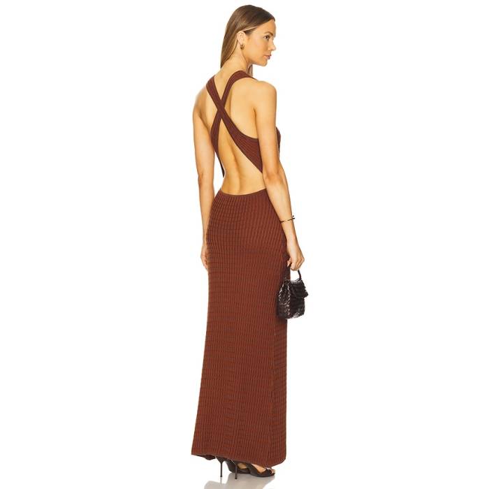 サンシア Sancia 【 The Avery Knit Dress Women Walnut 】 編み物 御召しもの レディース