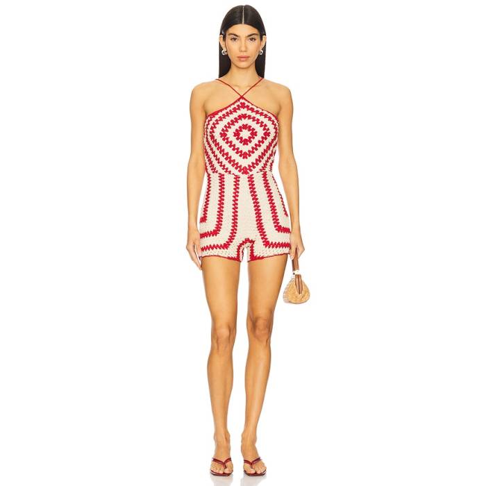 Saylor 【 Veruca Romper Women Red \u0026Amp; Crme 】 ロンパース レディース Red 赤・赤いこと