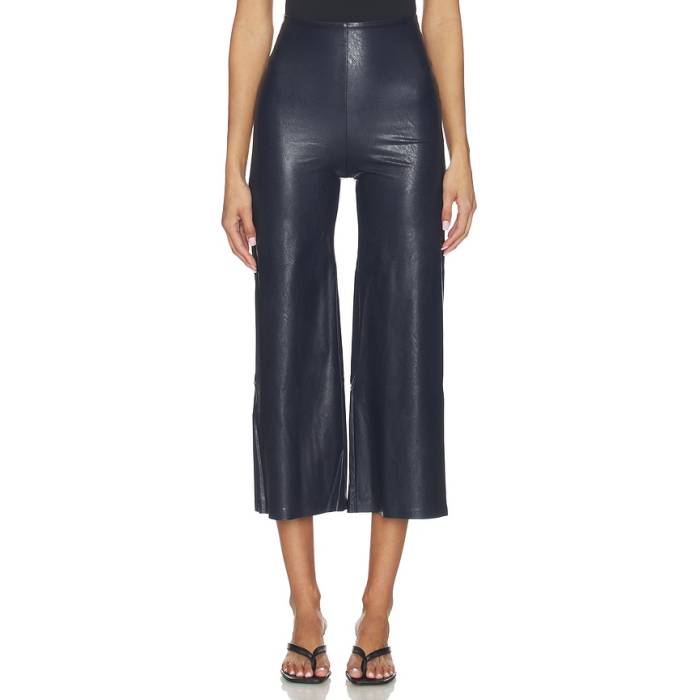 命令すること Commando 【 Faux Leather Cropped Pant Women Navy 】 なめし革 ズボン下 レディース 紺色 米国海軍