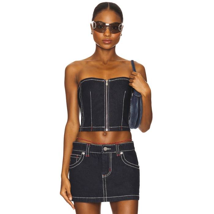 Abrand 【 Cameron Denim Bustier Women Rinse Denim 】 デニム レディース デニム｜スニケス