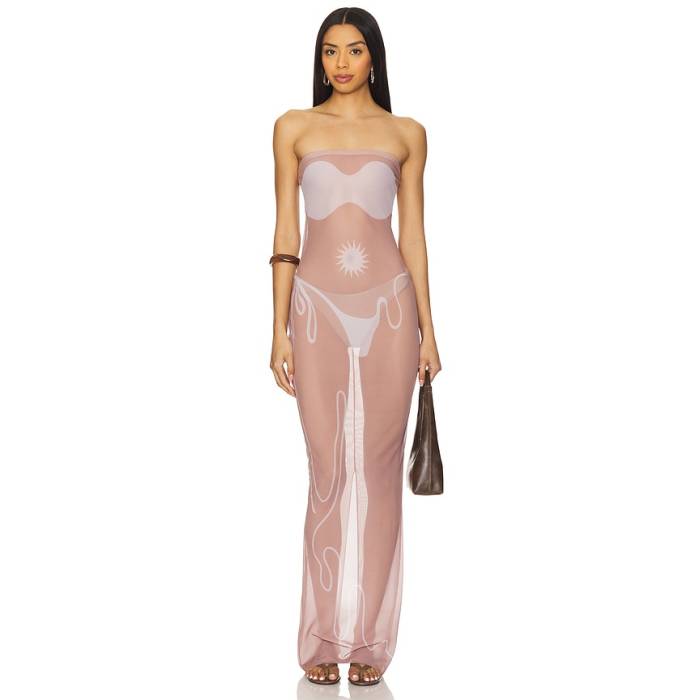 Di Petsa 【 Tan Lines Mesh Dress Women Medium Nude 】 ドレス レディース｜スニケス