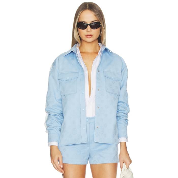カサブランカ Casablanca 【 Monogram Oversized Shirt Women Baby Blue 】 レディース 青味 青み