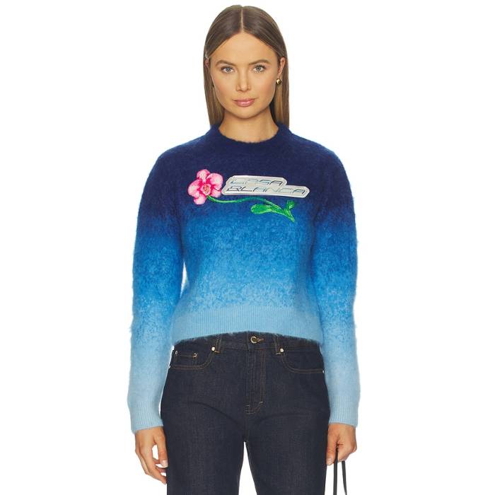 カサブランカ Casablanca 【 Gradient Orchid Sweater Women Blue 】 調教師 レディース 青碧 青碧