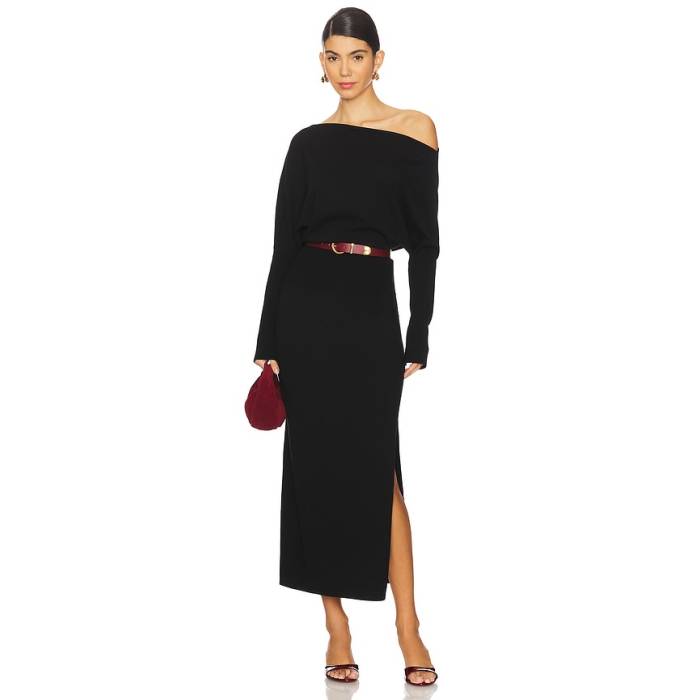 Simkhai 【 Janese Off Shoulder Midi Dress Women Black 】 お召しもの レディース 黒いこと 黒いこと