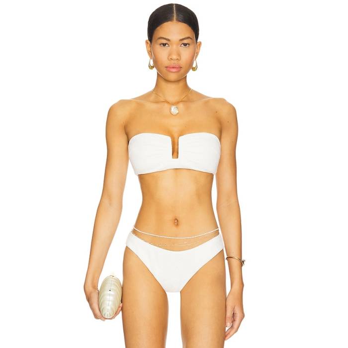 Simkhai 【 Sandra Bandeau Bikini Top Women White 】 レディース 白いこと 白いこと
