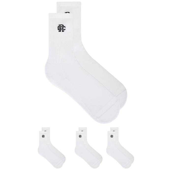 レイニングチャンプ Reigning Champ 【 3 Pack Classic Crew Sock Men White 】 古典派音楽 労働者の一団 メンズ 白いこと 白いこと