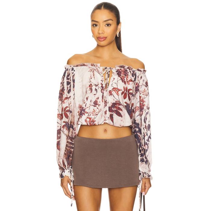More To Come 【 Davina Off Shoulder Top Women Brown Multi 】 レディース 茶色 ブラウン｜スニケス