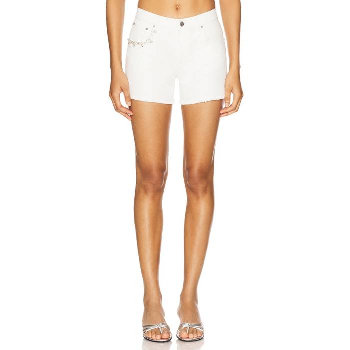 Area 【 Crystal Pocket Jean Short Women White 】 レディース 白色 ホワイト｜スニケス