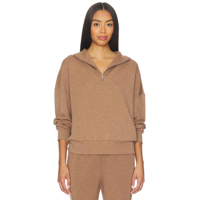 バーリー Varley 【 Hawley Half Zip Sweater Women Golden Bronze Marl 】 ハーフ トレーナー レディース 銅・ブロンズ｜スニケス