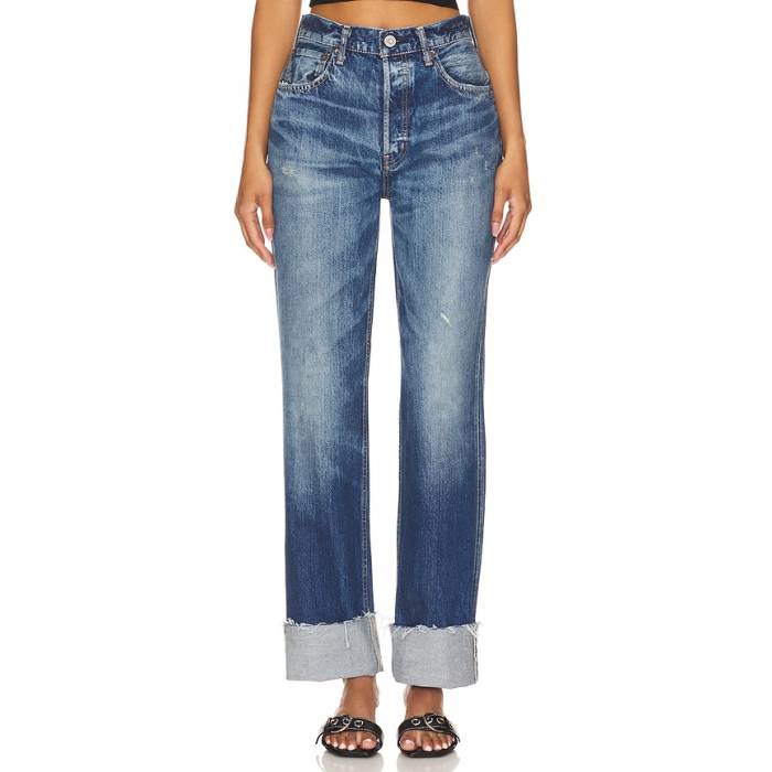 Moussy Vintage 【 Bardmoor Wide Straight Jeans Women Blue 】 デニム レディース 青味 青み