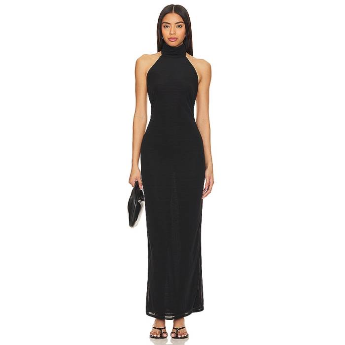 Lovers And Friends 【 X Anja Dujkoviu0107 Ula Sheer Maxi Dress Women Black 】 お召しもの レディース 黒いこと 黒いこと