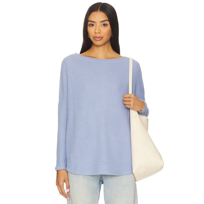 フリーピープル Free People 【 X We The Free Latte Blues Thermal Solid In Dawn Breeze Women Dawn Breeze 】 無償性 ブルース 益荒男 レディース