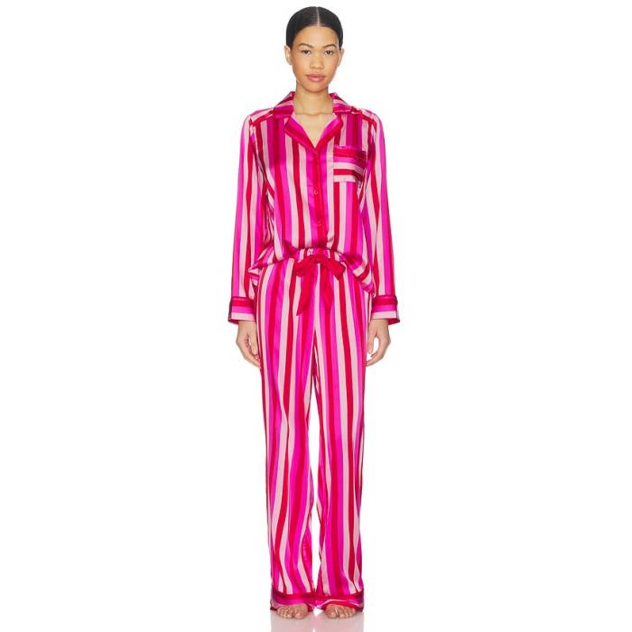 ビーチライオット Beach Riot 【 Livy & Connie Pj Set Women Pink &Amp; Red Stripe 】 レディース pink ピンク Red 赤・レッド Stripe ストライプ|スニケス