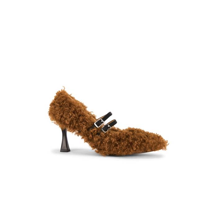 Zemeta 【 Teddy Heel Women Brown 】 踵 レディース 赤銅色 赤銅色