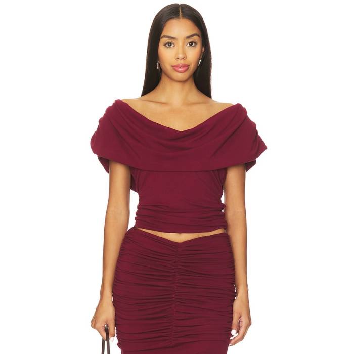 Line \u0026 Dot 【 Mazzy Knit Top Women Burgundy 】 ニット レディース ワイン色・バーガンディー