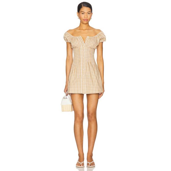 Frankies Bikinis 【 X Bella Hadid Mustang Mini Dress Women Rodeo Gingham 】 お召しもの レディース レディースファッション-ドレス