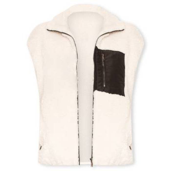 Adrienne Landau 【 Faux Lamb Vest Women Black \u0026Amp; Off White 】 より良い レディース 黒いこと 黒いこと 白いこと 白いこと