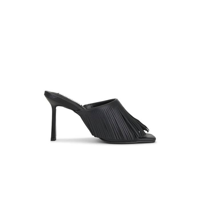 スティーブマデン Steve Madden 【 Morina Sandal Women Black Leather 】 レディース 黒色 ブラック レザー｜スニケス