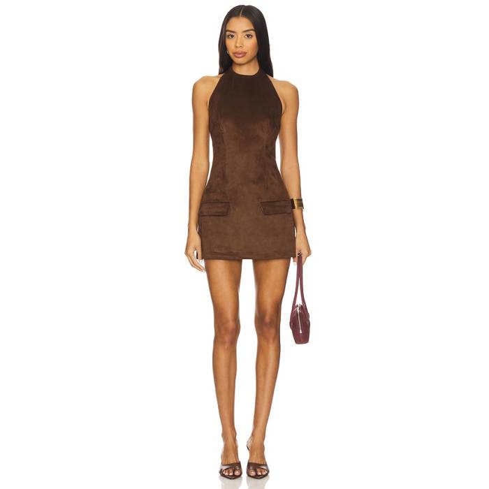 Sndys 【 Amelia Suede Mini Dress Women Mocha 】 スエード・スウェード 御召しもの レディース
