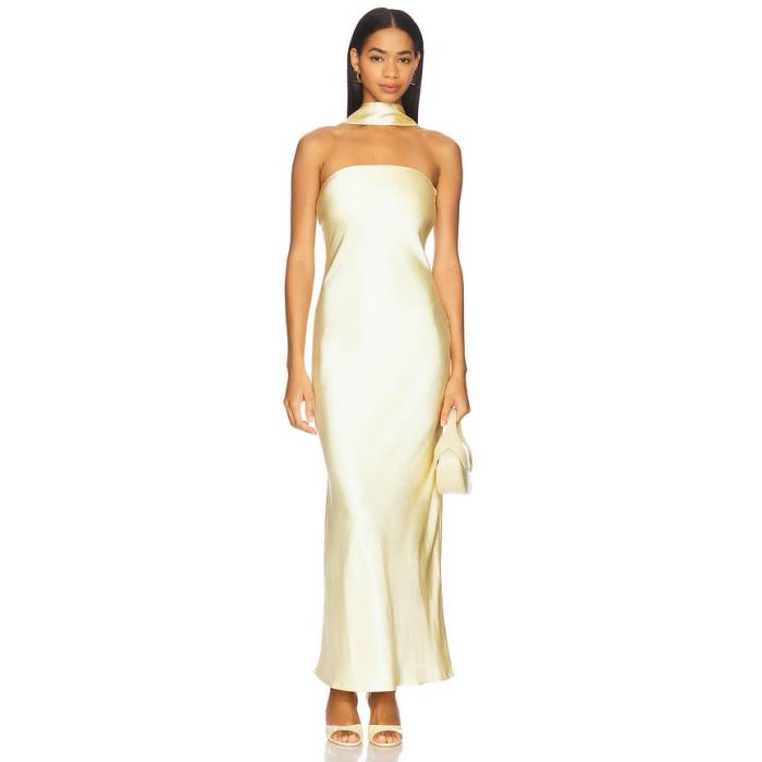 Sndys 【 X Revolve Angelina Neck Tie Maxi Dress Women Butter 】 タイ お召しもの レディース