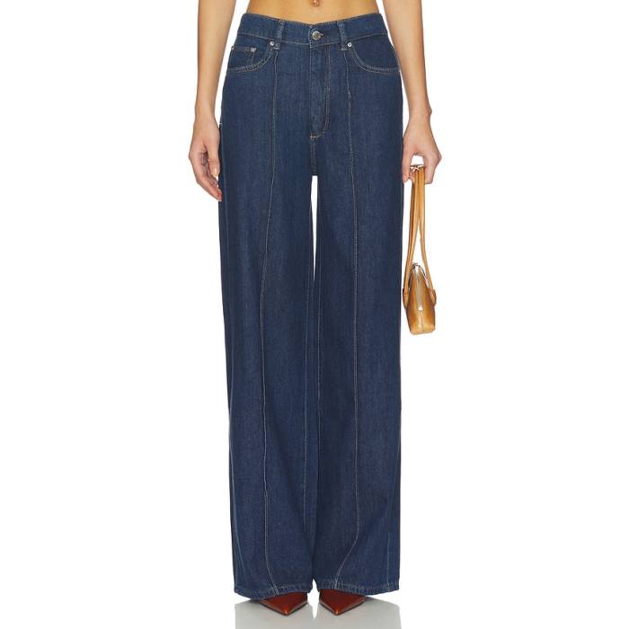 ディーエルナインティーンシックスティワン Dl1961 【 Hepburn Aura High Rise Wide Leg Jeans Women Inkwell 】 佇まい ご機嫌 ライズ デニム レディース
