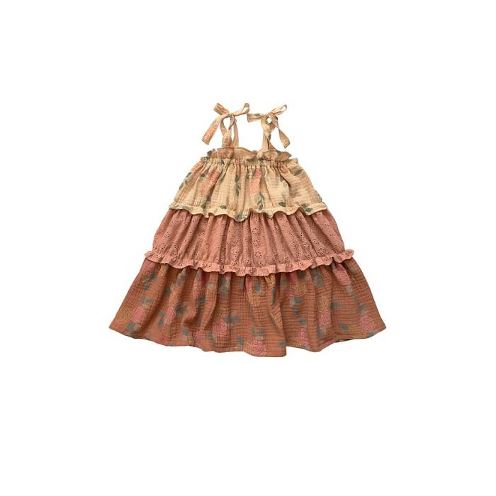 Wild Wawa 【 Amber Dress Girls Dusty Pink Roses 】 お召しもの お坊っちゃん キッズ pink サクラ色