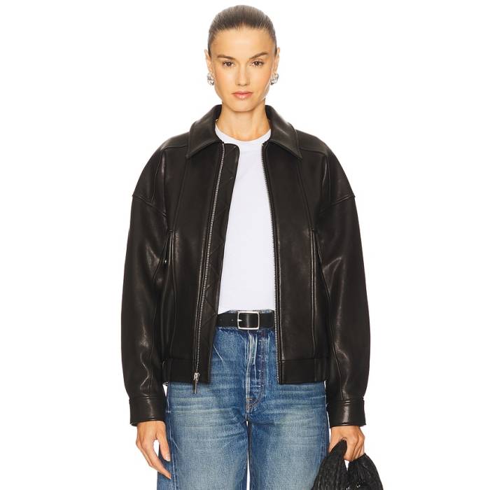 Grlfrnd 【 Wren Leather Bomber Women Black 】 なめし革 レディース 黒いこと 黒いこと